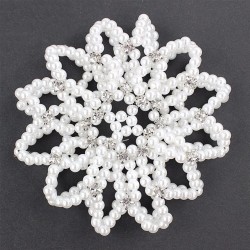 Hair bun cover - handmade - crochet design - with pearlsHair clips