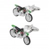Fashionable cufflinks with green motorcycleCufflinks