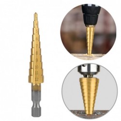 HSS drill bits - straight groove - titanium coated - for wood / metal cutting - 3 piecesBits & drills