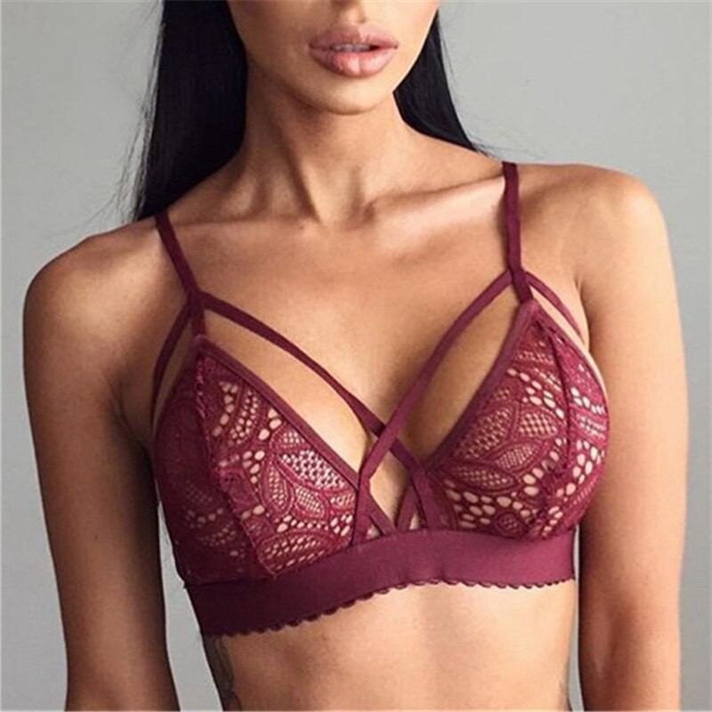 Sexy lace bra - cross front strapsLingerie