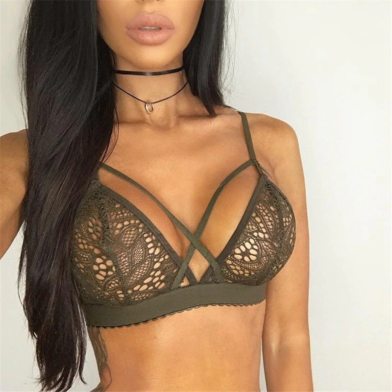 Sexy lace bra - cross front strapsLingerie