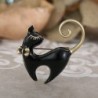 Enamel black and white cat - retro broochBrooches