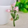 Exquisite pink tulip - crystal broochBrooches