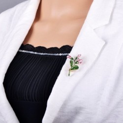 Exquisite pink tulip - crystal broochBrooches
