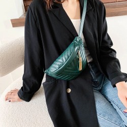 Fashionable small leather bag - with adjustable strap - waist / shoulderBags