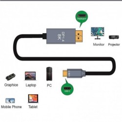 Thunderbolt 3 - 4K - 8K - USB C to DP1.4 cableCables