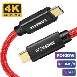 Fast charging / data transfer cable - USB 3.1 - type-C - PD - 100W - 40Gbps - 4K - HDCables