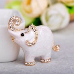 Blue elephant shaped brooch - with crystalsBrooches