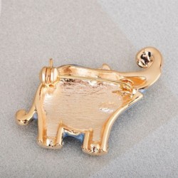 Blue elephant shaped brooch - with crystalsBrooches