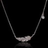 Necklace with silver feather / zircon - 925 sterling silverNecklaces