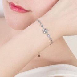 Crystal four-leaf clover bracelet - 925 sterling silverBracelets