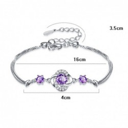 Crystal four-leaf clover bracelet - 925 sterling silverBracelets