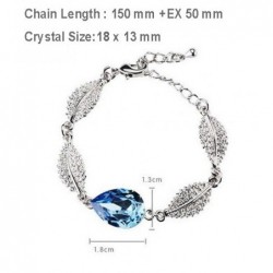 Austrian crystal feather / water drop - necklace / earring / bracelet - jewellery setNecklaces