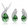 Austrian crystal feather / water drop - necklace / earring / bracelet - jewellery setNecklaces