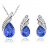Austrian crystal feather / water drop - necklace / earring / bracelet - jewellery setNecklaces