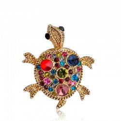 Fashionable brooch with crystal tortoiseBrooches