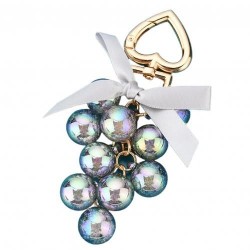 Crystal grapes - keychain with ribbon bowknotKeyrings