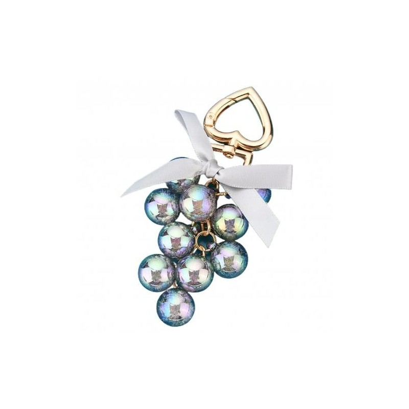 Crystal grapes - keychain with ribbon bowknotKeyrings
