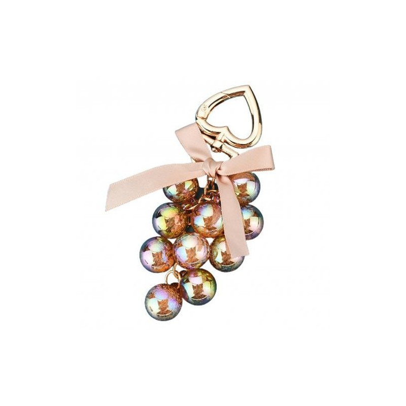 Crystal grapes - keychain with ribbon bowknotKeyrings