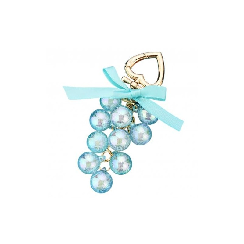 Crystal grapes - keychain with ribbon bowknotKeyrings