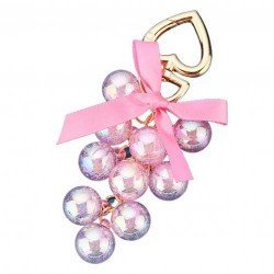 Crystal grapes - keychain with ribbon bowknotKeyrings