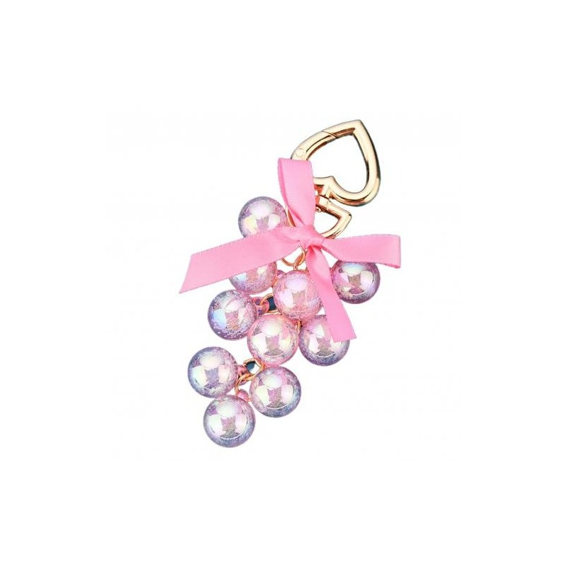 Crystal grapes - keychain with ribbon bowknotKeyrings