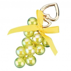 Crystal grapes - keychain with ribbon bowknotKeyrings