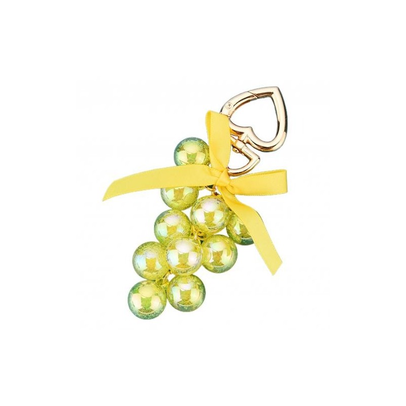 Crystal grapes - keychain with ribbon bowknotKeyrings