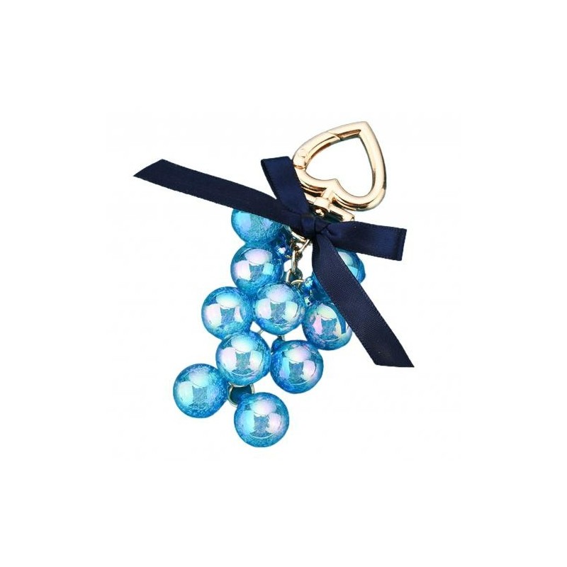 Crystal grapes - keychain with ribbon bowknotKeyrings