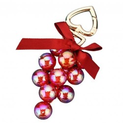Crystal grapes - keychain with ribbon bowknotKeyrings