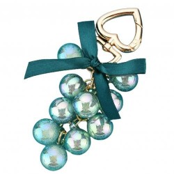 Crystal grapes - keychain with ribbon bowknotKeyrings