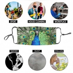 Protective face / mouth mask - reusable - waterproof - green peacock printMouth masks
