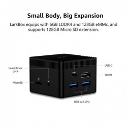 CHUWI - LarkBox - 4K mini PC Intel Celeron - J4115 Quad Core - HD USB-C - 6GB RAM 128GB ROM - Windows 10 - desktop computerLa...