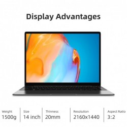 CHUWI GemiBook Pro - 14 inch - 2K - 12GB RAM 256GB - SSD - Windows 10 - computer with backlit / keyboardLaptops