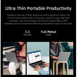 CHUWI GemiBook Pro - 14 inch - 2K - 12GB RAM 256GB - SSD - Windows 10 - computer with backlit / keyboardLaptops