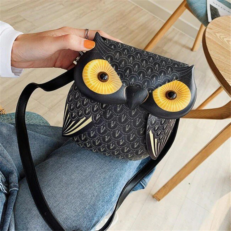 Owl shaped small leather bag - crossbody / shoulderBags