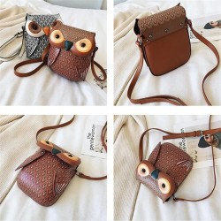 Owl shaped small leather bag - crossbody / shoulderBags