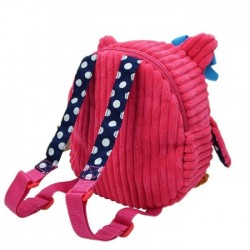 Plush school backpack - pink owlBags
