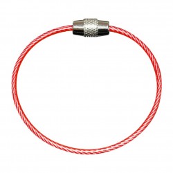 Stainless steel wire keyring - round rope - screwable connectorKeyrings