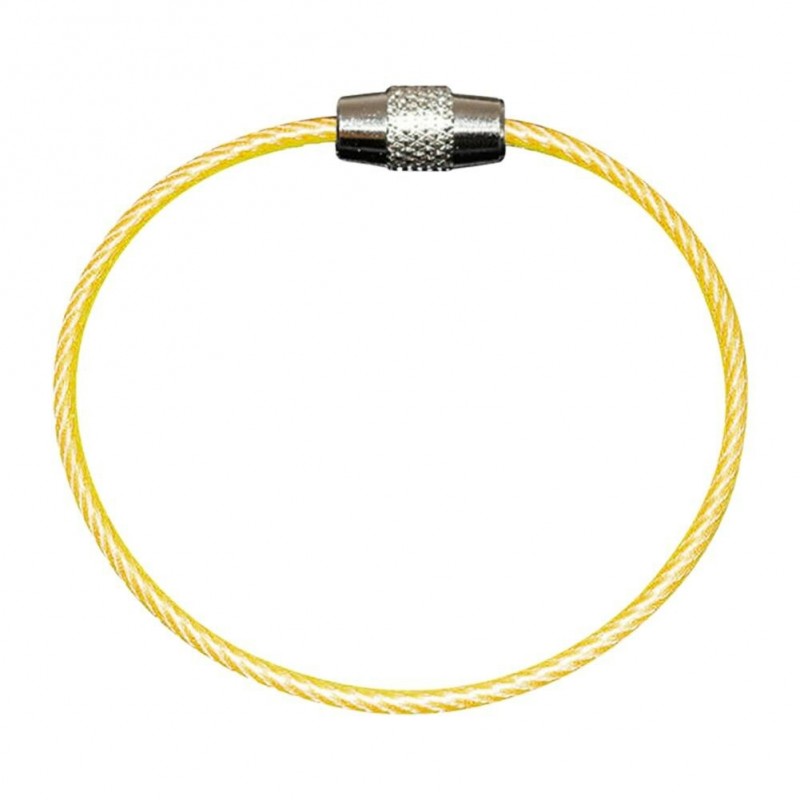 Stainless steel wire keyring - round rope - screwable connectorKeyrings