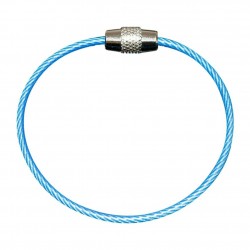 Stainless steel wire keyring - round rope - screwable connectorKeyrings