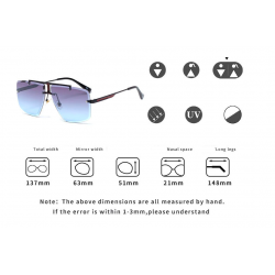 Vintage square sunglasses - rimless - UV400 - unisexSunglasses