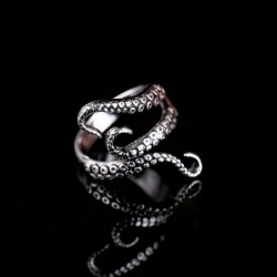 Octopus tentacle ring - titanium steel - adjustableRings