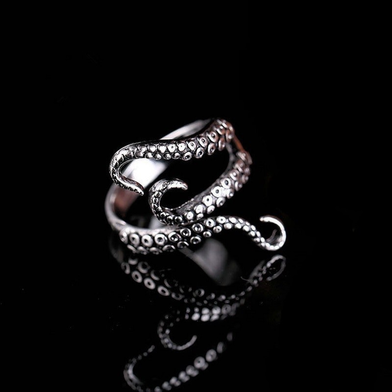 Octopus tentacle ring - titanium steel - adjustableRings