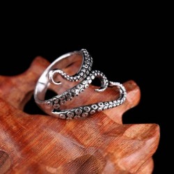Octopus tentacle ring - titanium steel - adjustableRings