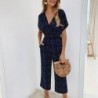 Classic polka dots jumpsuit - short sleeve - loose legJumpsuits