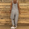 Vintage linen jumpsuit - lace up straps - loose - wide legJumpsuits