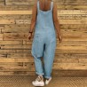 Vintage linen jumpsuit - lace up straps - loose - wide legJumpsuits