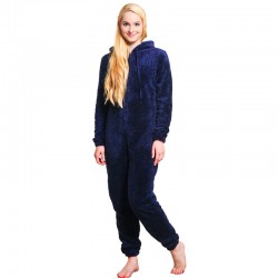 One piece pyjama - fluffy fleece warm jumpsuit - with hood / zipperLingerie