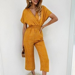 Classic polka dots jumpsuit - short sleeve - loose legJumpsuits